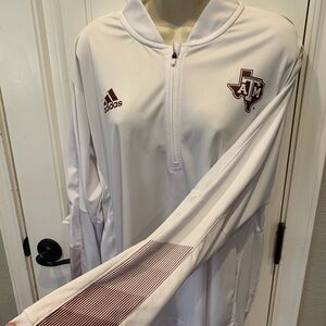 White Adidias Texas A&M 1/4 Zip